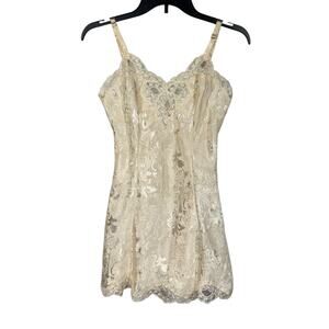 Victoria’s Secret Vintage SZ P (X-Small) Lingerie Nightie Gold Label Satin Lace